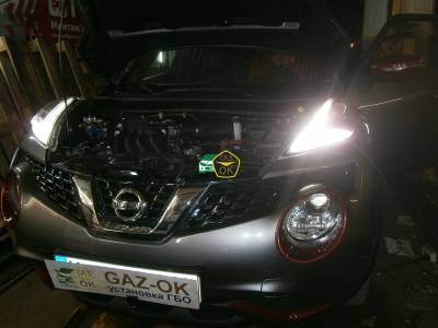 Установка ГБО на авто Nissan Juke 1,6 2014г.в газ на машину Gaz Ok Газ ОК Киев